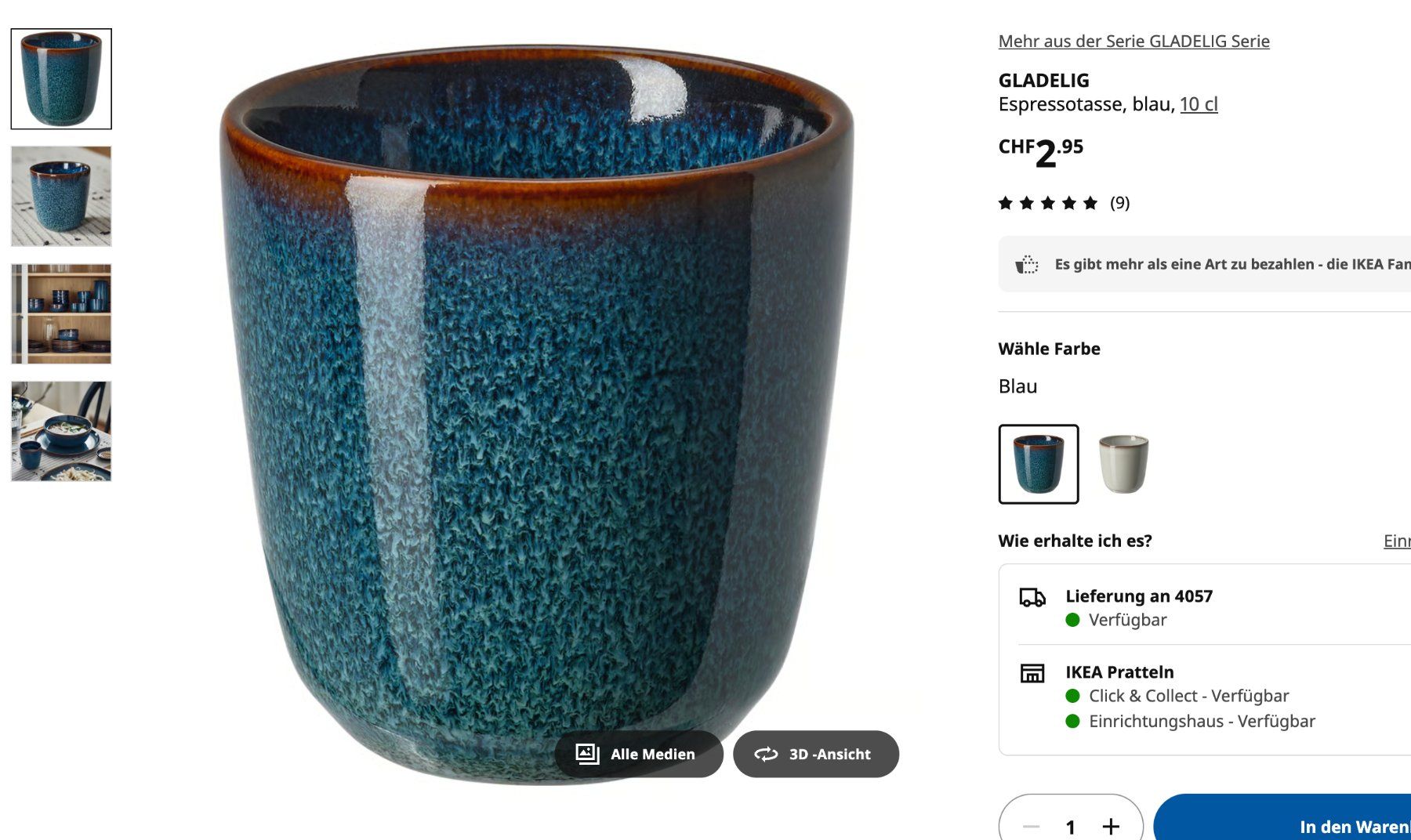 Tazze: Espressotasse GLADELIG - IKEA – Usato da Reinach BL venduto da meu_68d7 1