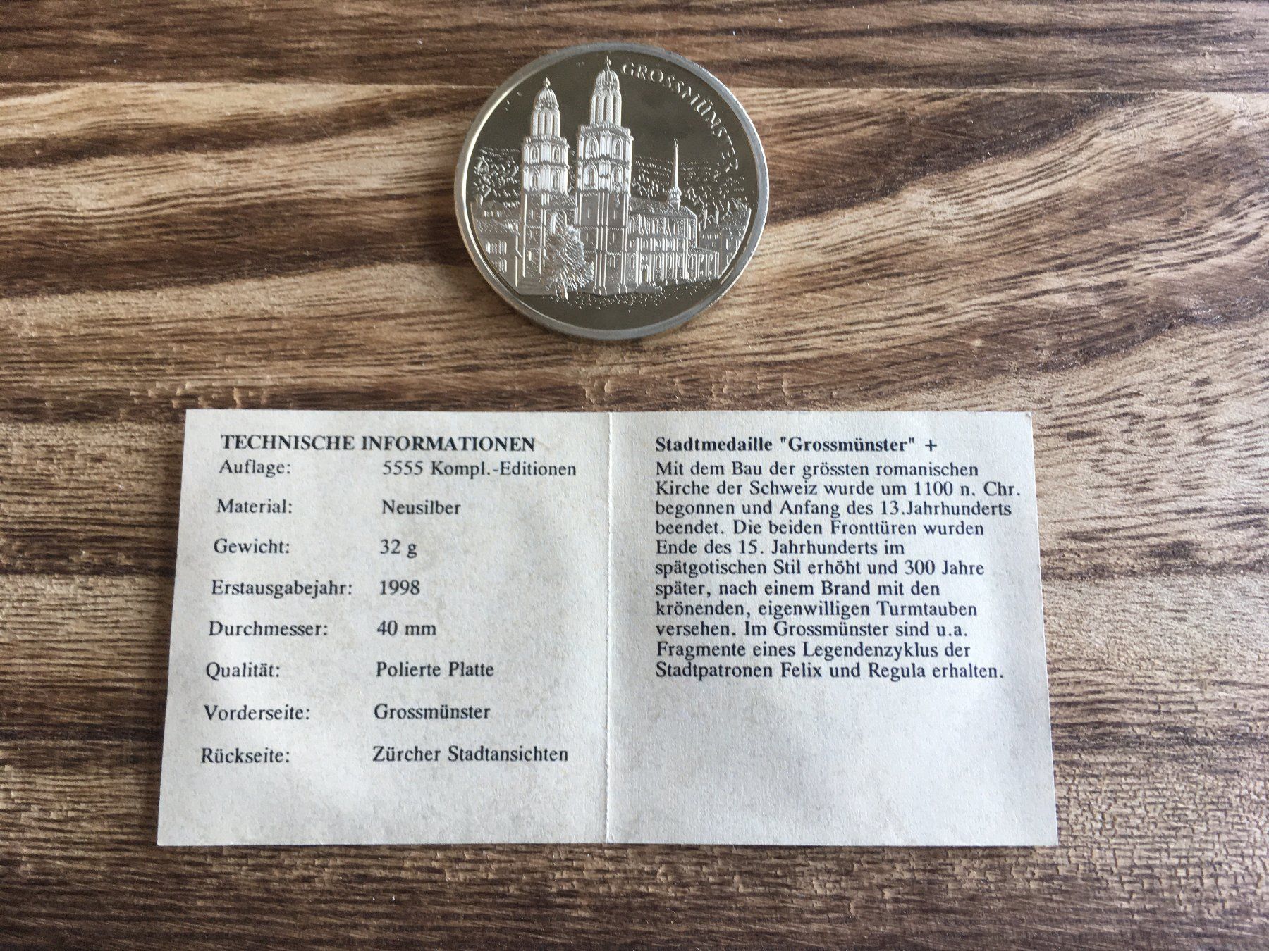 Medaglie: NEUSILBER MEDAILLE MIT ZERTIFIKAT – Nuovo e nell'imballaggio originale da Aesch ZH venduto da LiquidAktion 2