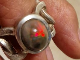 Bague Olga Ribler argent massif et opale noire