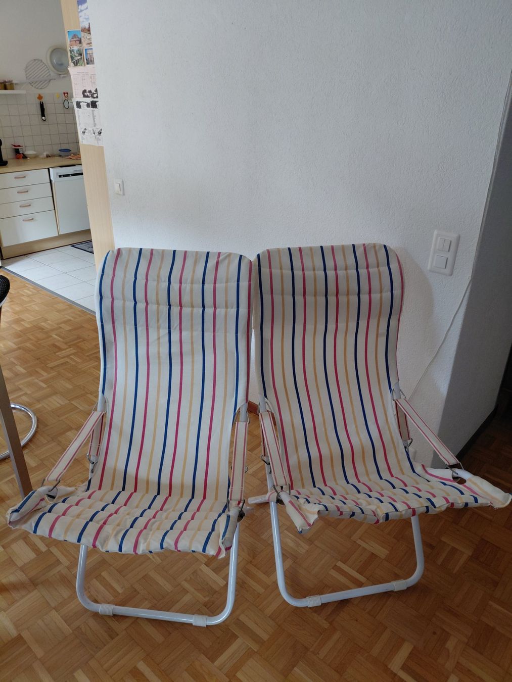 Fiam Sedie: Chaises pliables tissu et metal – Usato da Moutier venduto da and_2XYT
