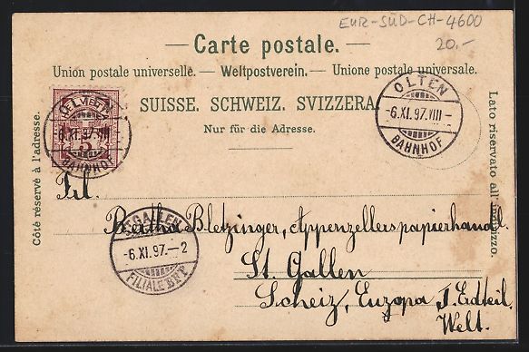Cartoline postali: Litho Olten, Wartburg Säli, Totalansich – Usato da Berlin venduto da bartko-reher 1