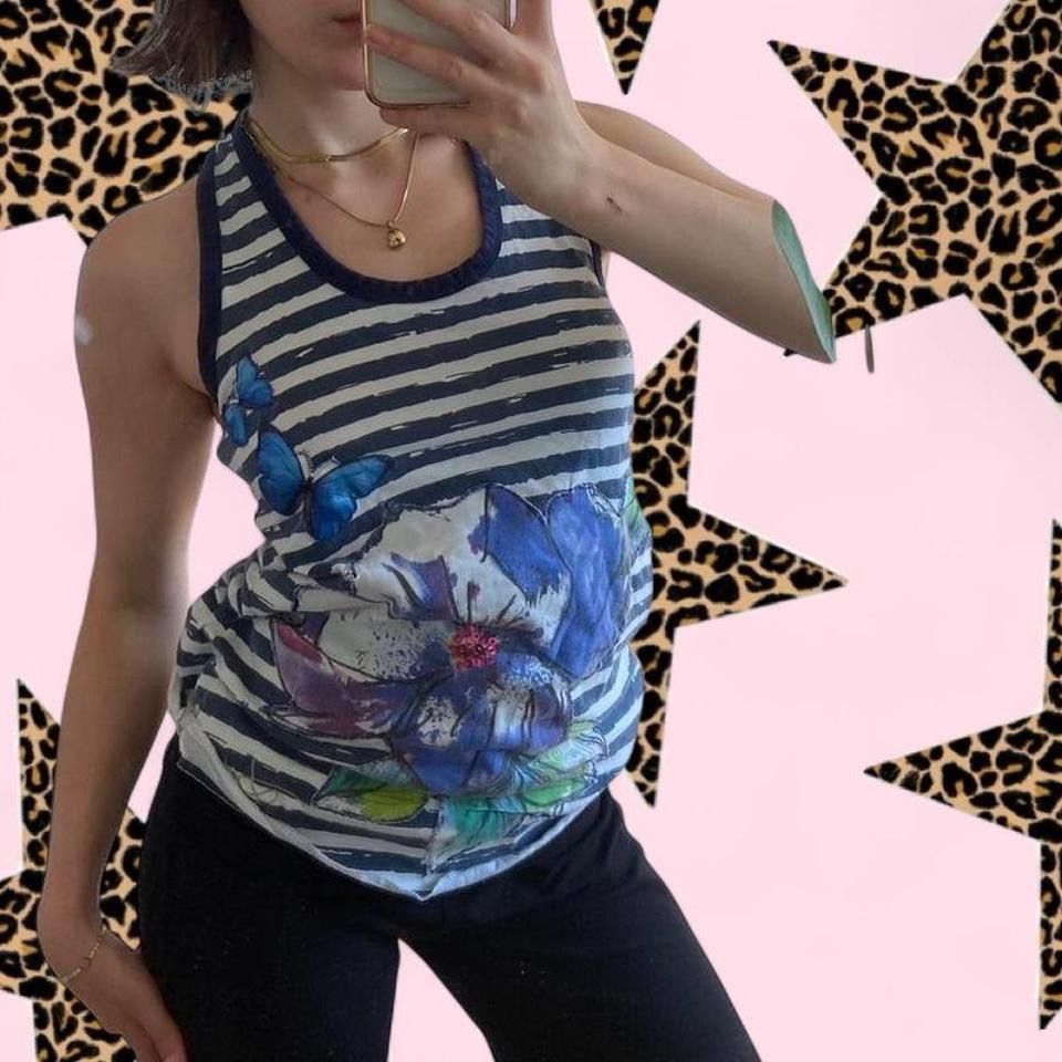 Desigual Tops: Striped desigual flower top, size S – D'occasion à Spiegel b. Bern par pre1ovedthreads