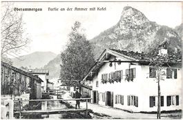 OBERAMMERGAU - Partie an der AMMER mit KOFEL ca. 1910 (D)