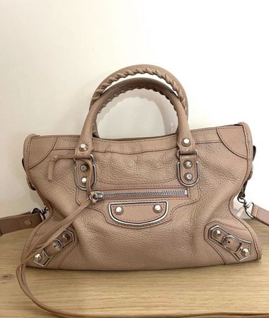 Balenciaga metallic City Bag size small in beige