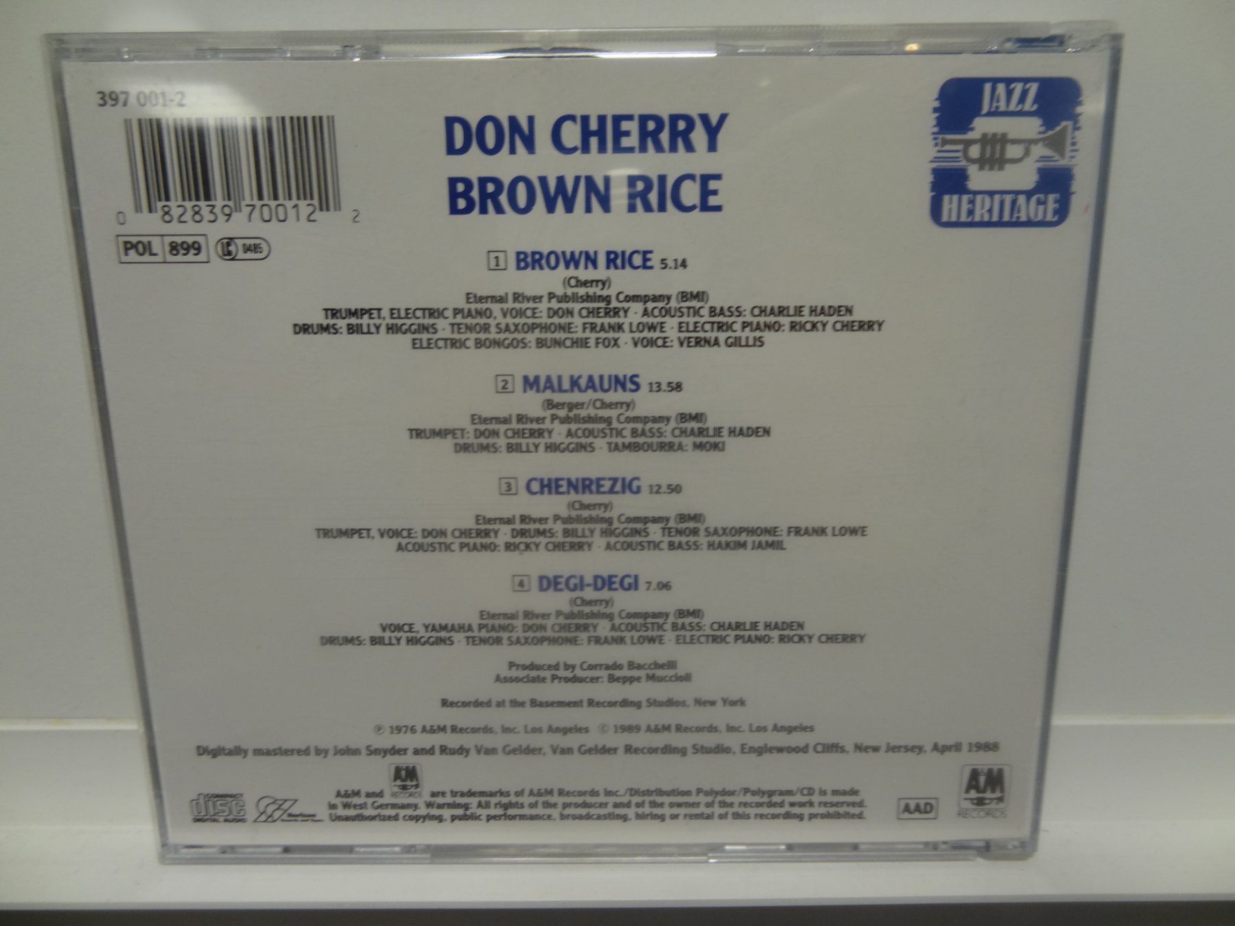 CD: Don Cherry - Brown Rice - Jazz Heritage CD – Usato da luzern venduto da musicandart 1