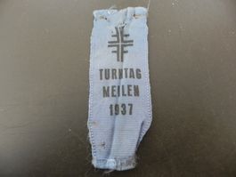 Altes Stoff Abzeichen Turntag Meilen 1937