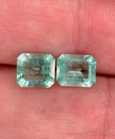 Ab 1 Fr. - Paar 2.45 ct Smaragd (Kolumbien) inkl. Zertfikat