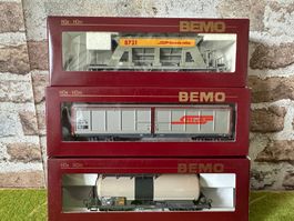 Bemo RhB  3 Güterwagen