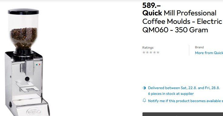 Quick Mill Küchengeräte: Quick Mill Apollo 060 EVO Kaffeemühle / moulin à café – Gebraucht aus Collonges von arashee 5