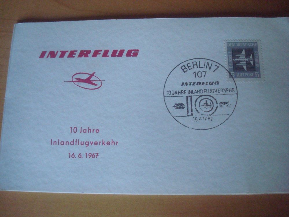 FLUG 1967 Berlin Interflug 10 Jahre Inlandflugverkehr 75 RP | Kaufen ...
