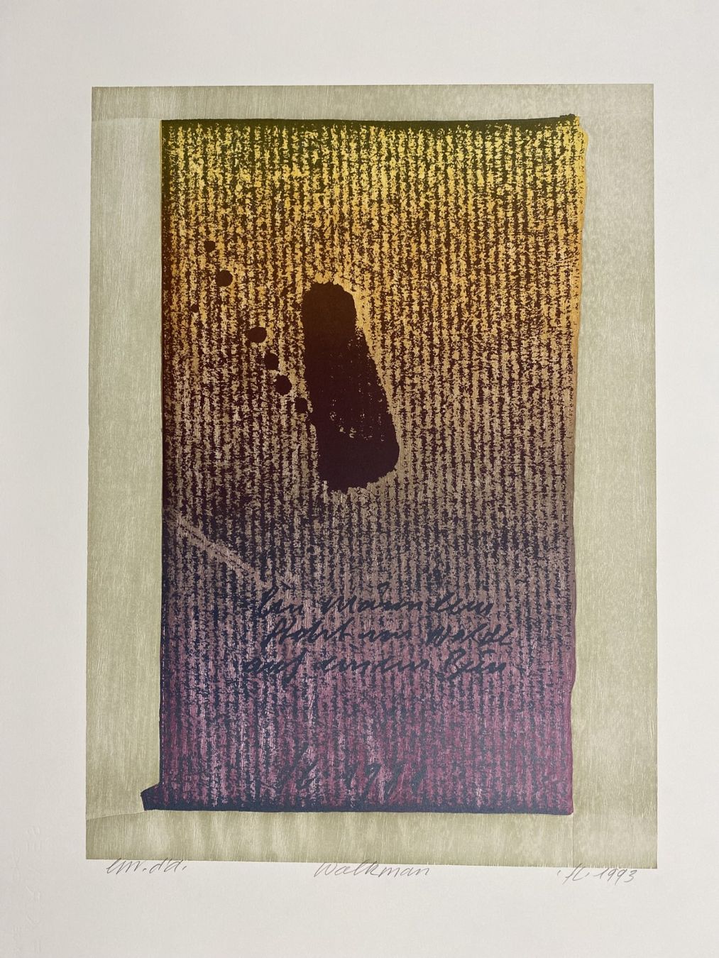 Xilografie: Franz Eggenschwiler : Holzschnitt "Walkman" 1993 – Nuovo (secondo la descrizione) da grenchen venduto da Belarte