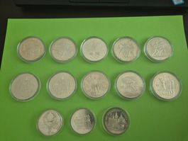 Olympiade Moskau in Silber - Münzen - Russland - Sowjetunion