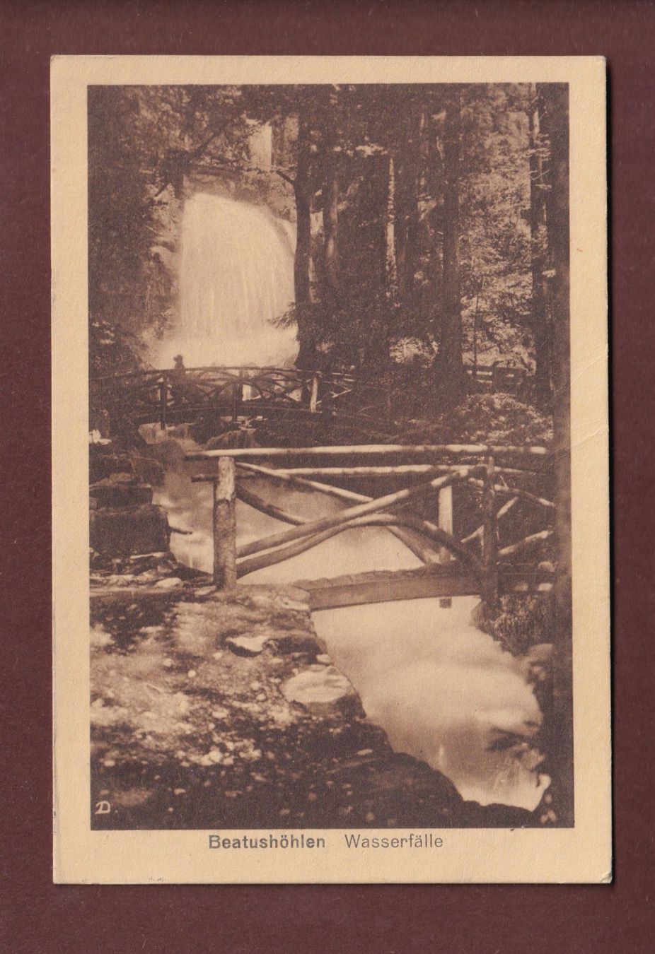 Ansichtskarten: BEATUSHÖHLEN - Wasserfälle - 1921 – Gebraucht aus Pully von nicecards-shop