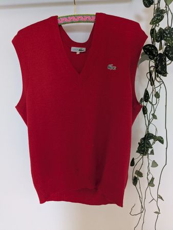 Roter Lacoste Pullunder Vintage