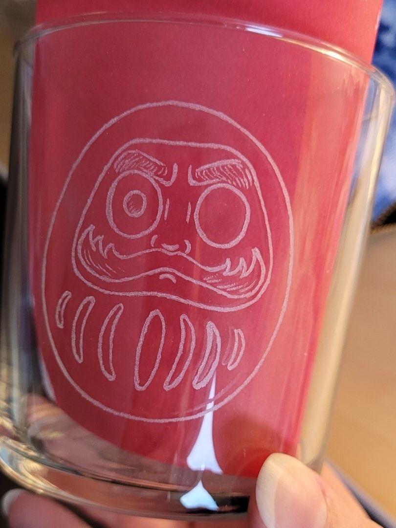 Bicchieri: Daruma engraved glass – Nuovo (secondo la descrizione) da Bellinzona venduto da SFdesign 1