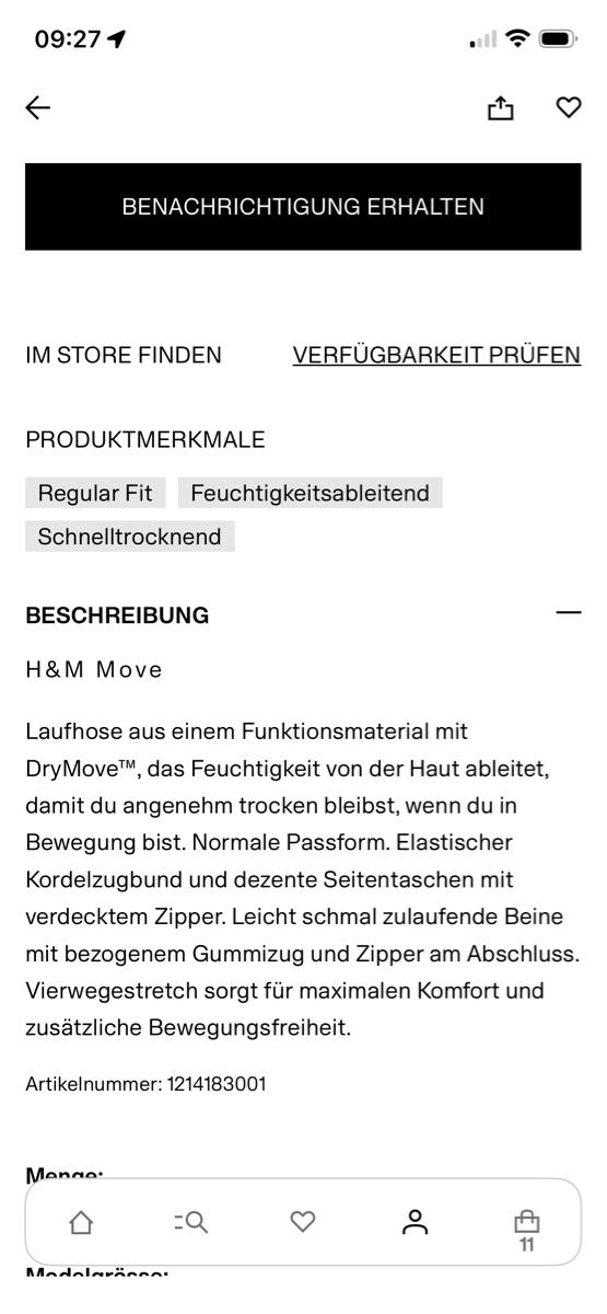 H&M Pantaloni: Laufhose Drymove H&M Grösse L – Usato da Arni AG venduto da Lorelai80 5
