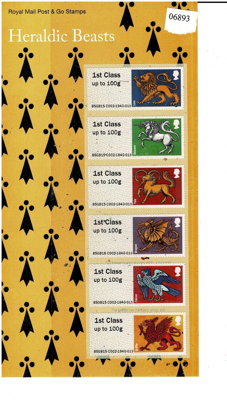 Tutti i francobolli: UK Heraldic Beasts 1 Heftchen ** – Nuovo (secondo la descrizione) da Lausanne venduto da Whorvath