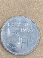 SVIZZERA 5 FR MONETA COMMEMORATIVA 1984 A. PICCARD usata