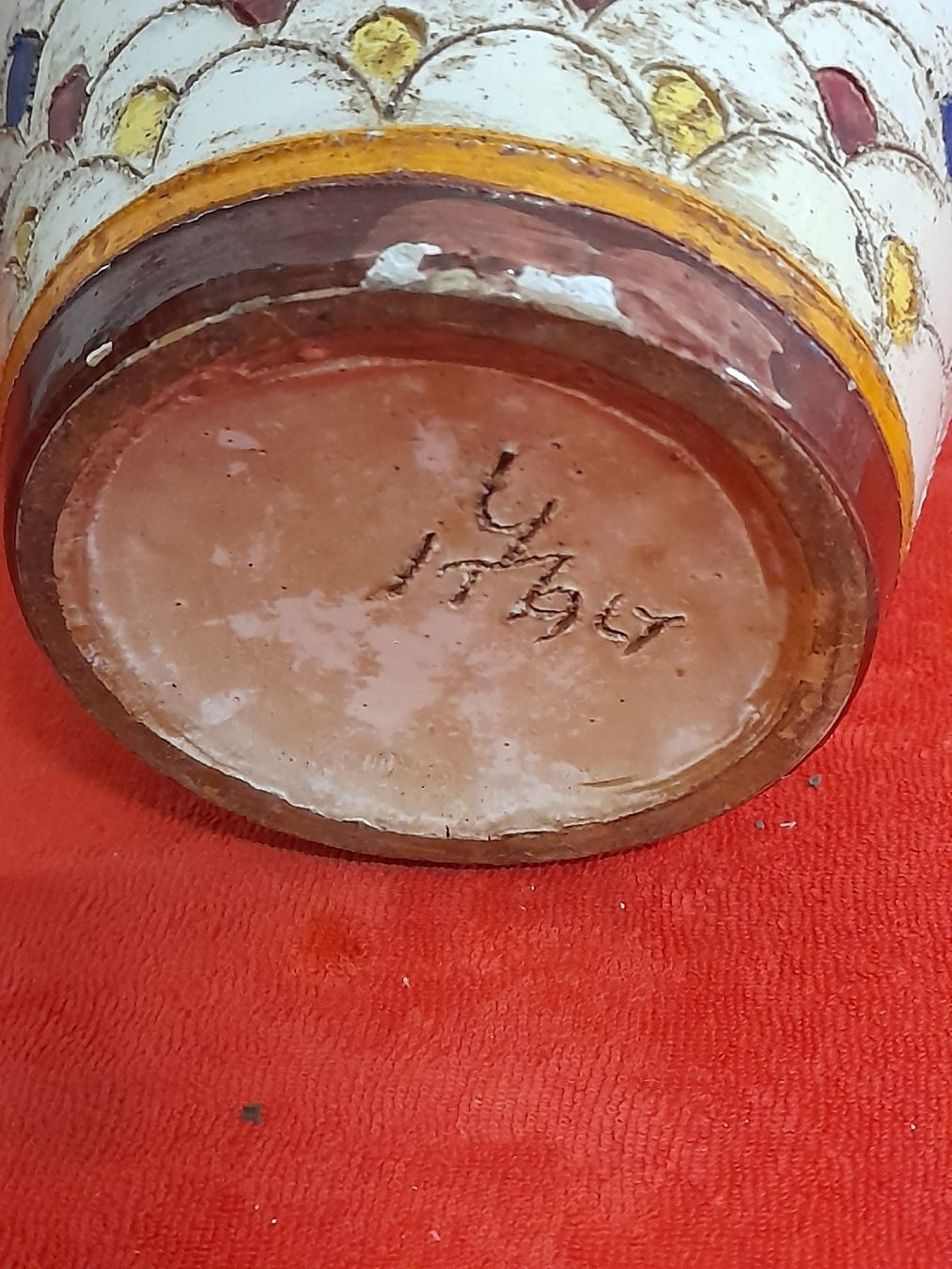 Vasi & Recipienti: Rustikale Keramikvase mit Blumenmuster, Vintage, 19cm – Usato da Winterthur venduto da Ufff512 4