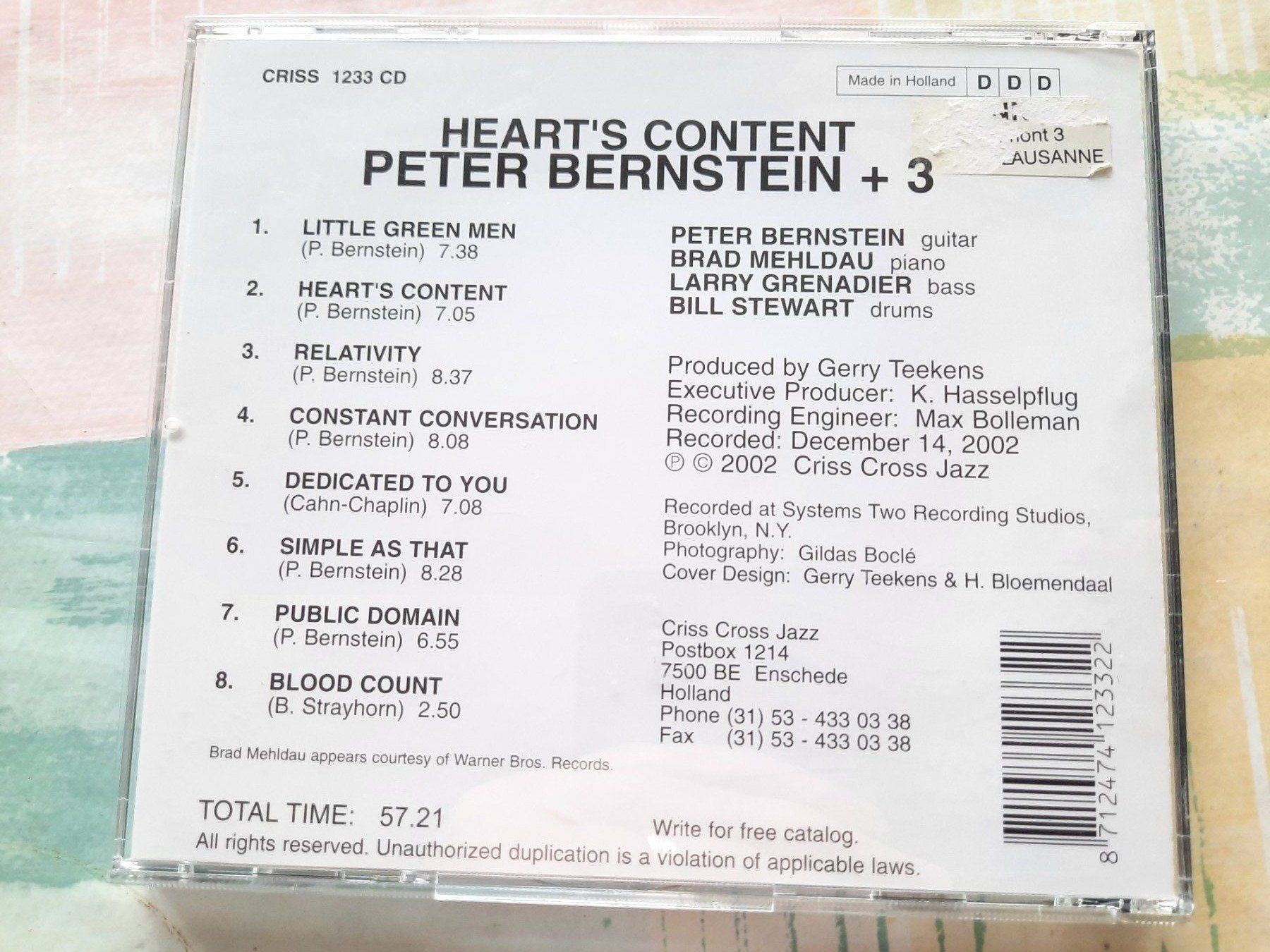 CDs: CD Peter Bernstein + 3 - Heatr's Content – Gebraucht aus Pully von bro_n52j 2