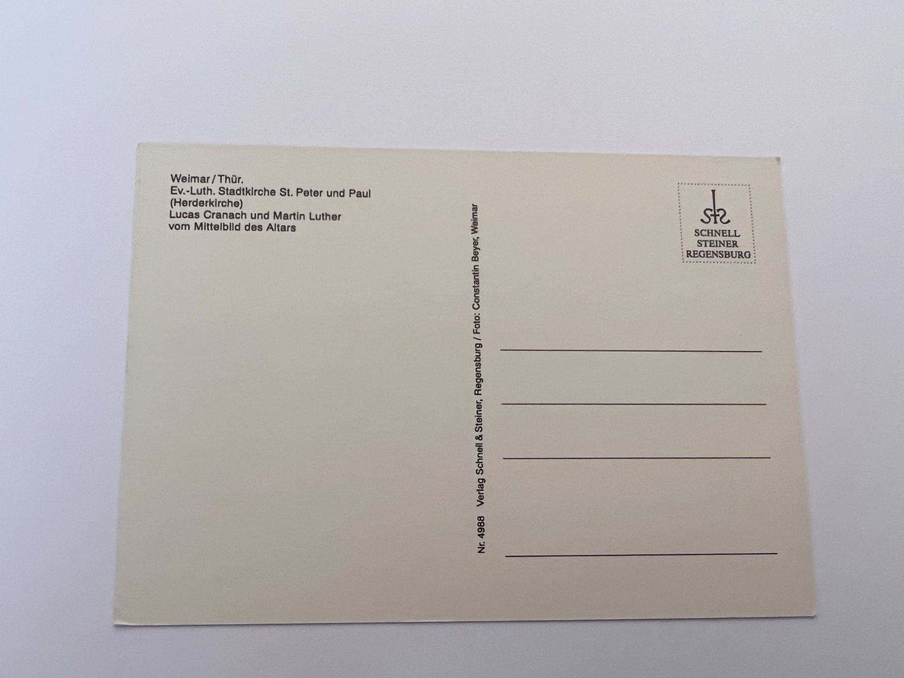 Cartes postales: Postkarte Weimar Stadtkirche St. Peter und Paul – D'occasion à Riva san vitale par abd_p86k 1