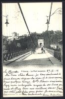 AK Fribourg, Le Pont suspendu, 1904