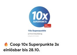 10x Coop Superpunkte bis 28.10.2026 + weitere 10x Bons!