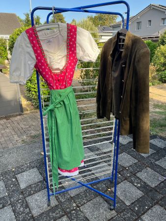 Dirndl mit Bluse Baumwolle und Lederjacke Grösse 40/42