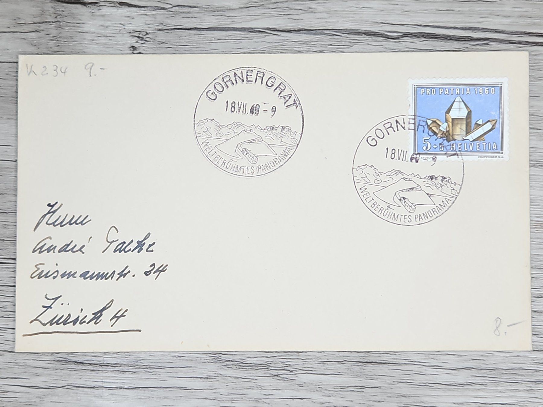 Tutti i francobolli: CL03 Enveloppe + Timbre Suisse 1960 – Usato da Cousset venduto da Patrick_Collections