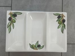 Italienische Keramikplatte, Olivendesign