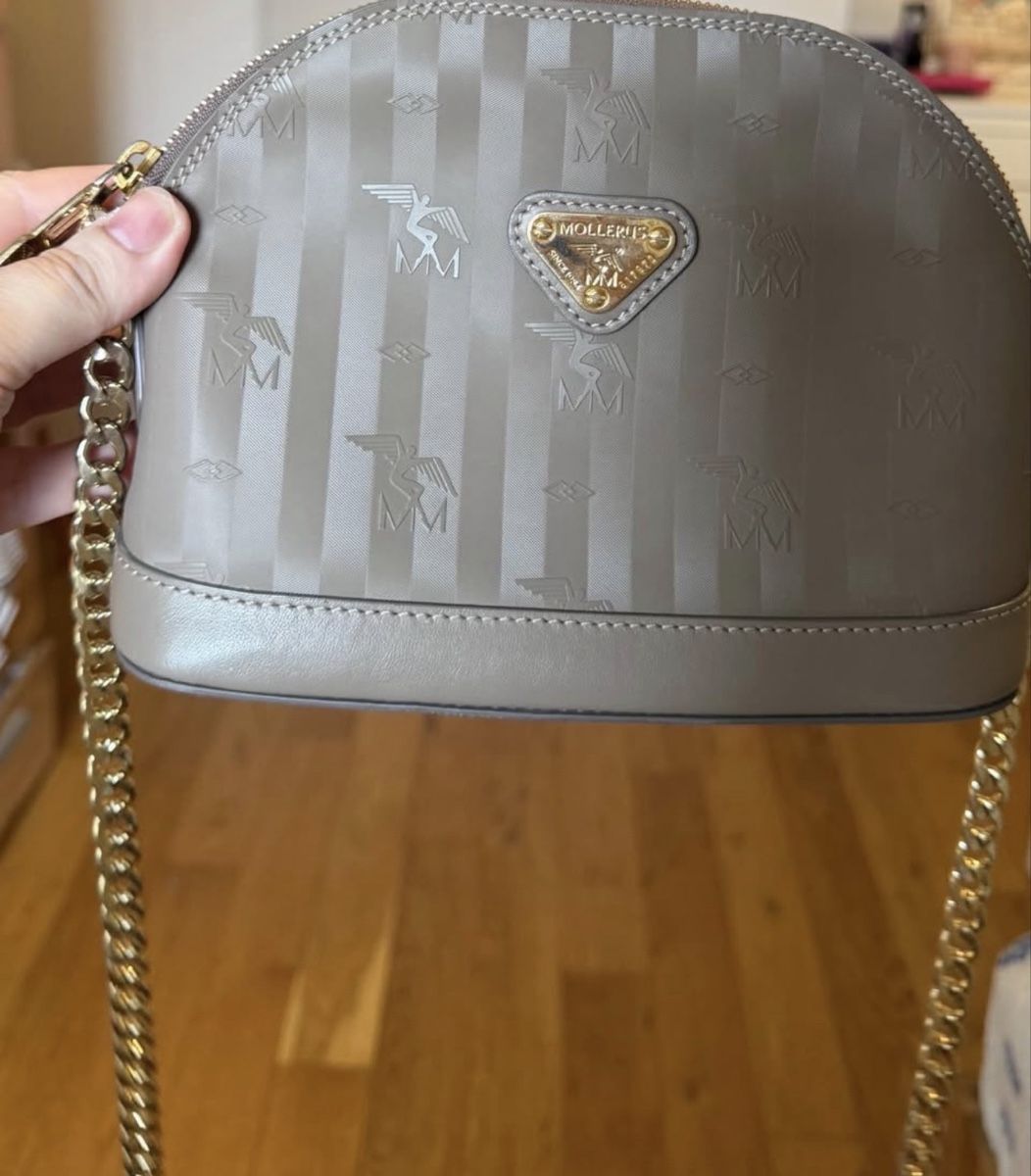 Maison Mollerus Borse da donna: Umhängetasche Mollerus grau mit Logo Muster Kette – Nuovo (secondo la descrizione) da Marthalen venduto da ade_hg5s