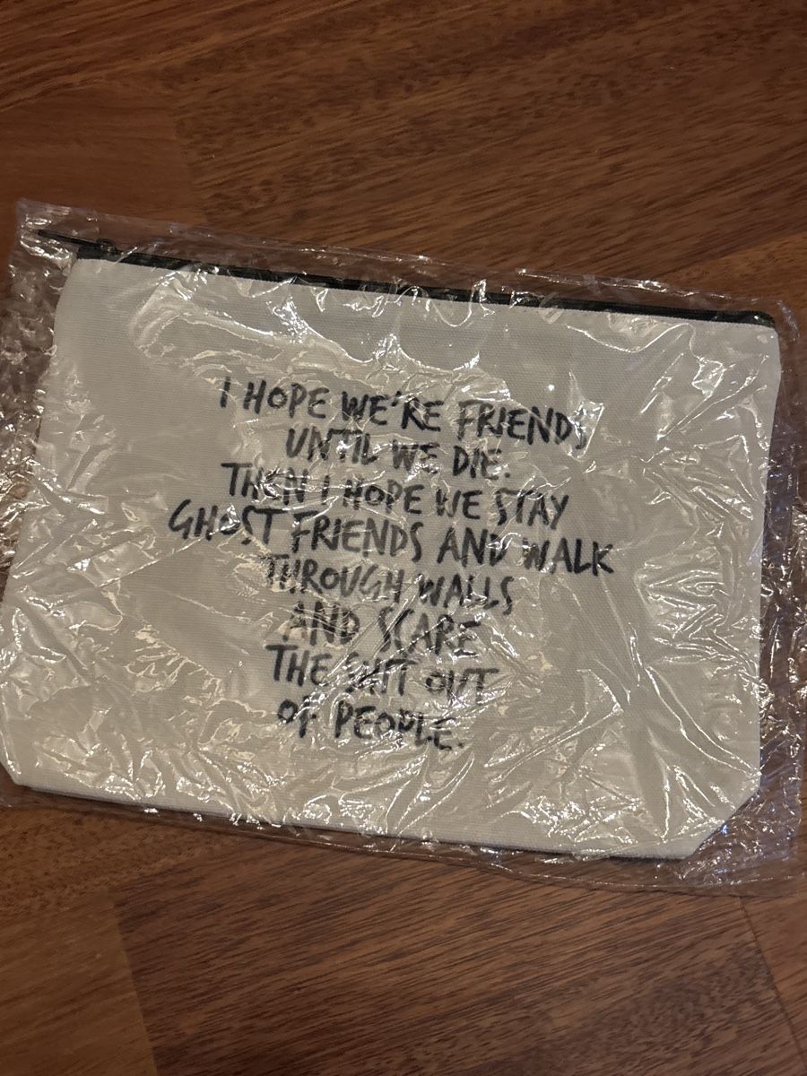 Borse: Funny Ghost Friends Quote Makeup Bag New – Nuovo e nell'imballaggio originale da Luzern venduto da mon_6rzf