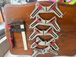 Set mit 5x Winkelspanner (Gehrungszwingen 90 Grad) + 1x Schr