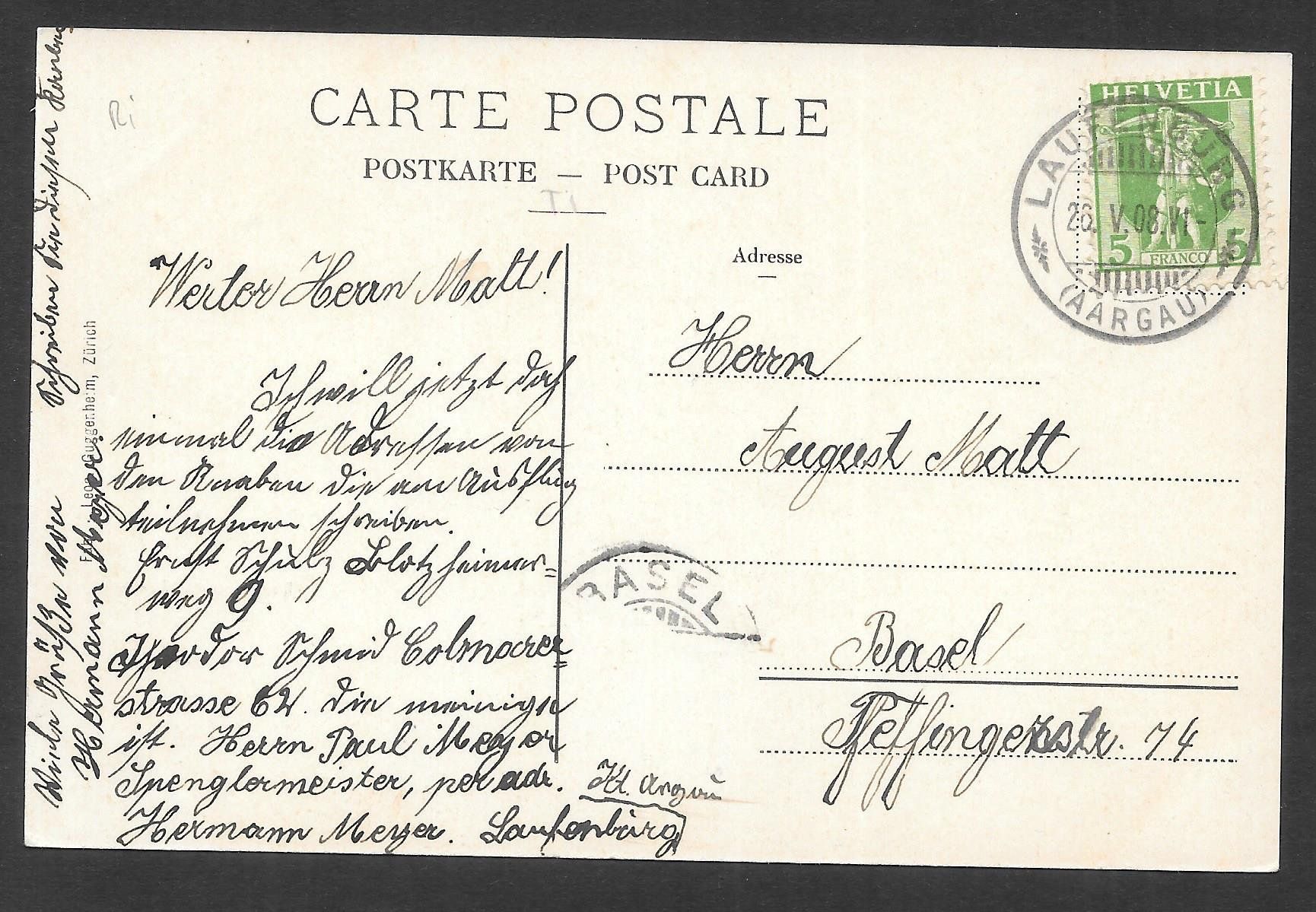 Cartoline postali: Laufenburg 6 Bilder Lithoähnlich – Usato da Olten venduto da clotaldi 1