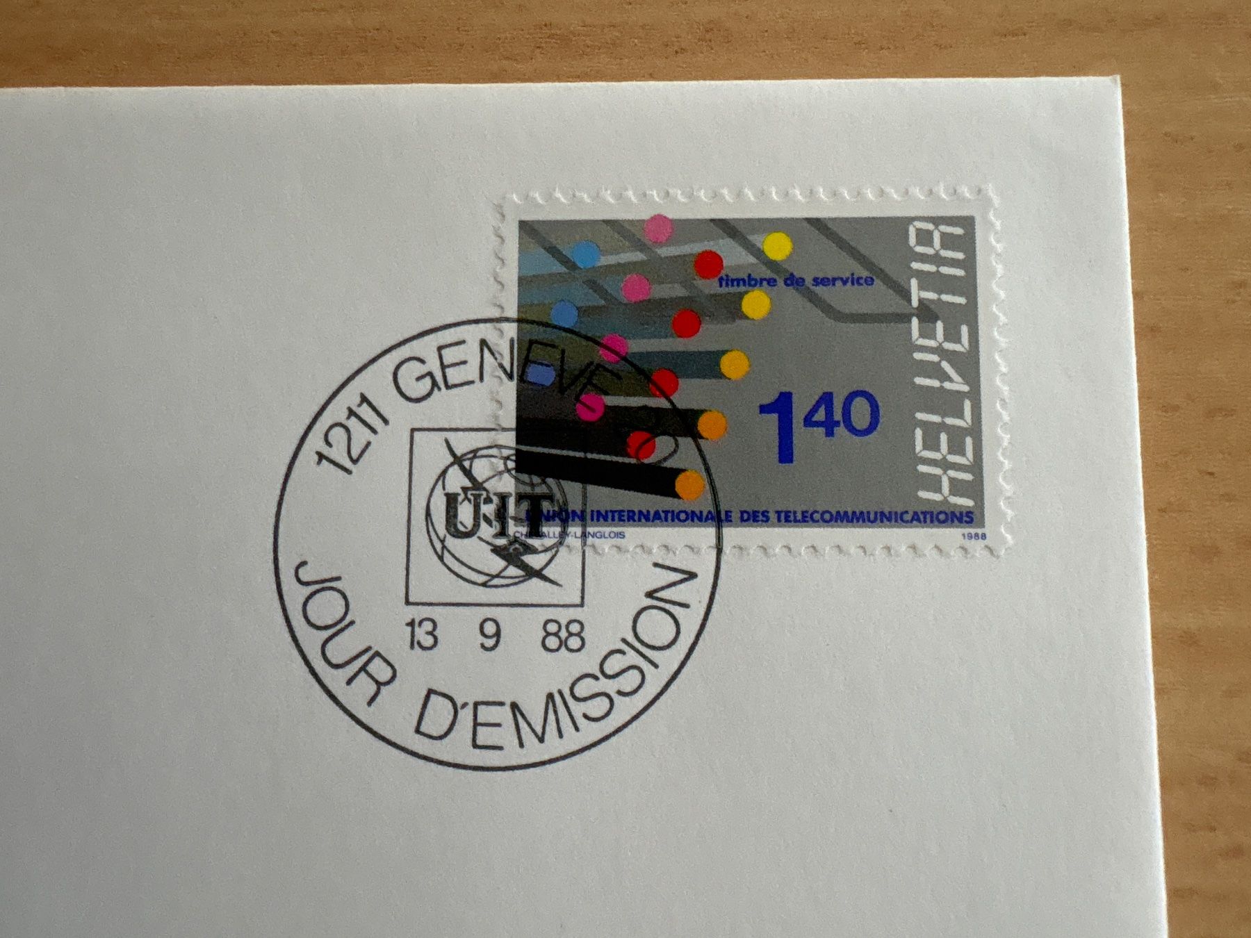 Alle Briefmarken: UIT Ersttagsbrief Genf 13.9.1988 – Gebraucht aus Ibach von lisch3 1