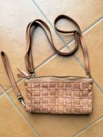 Borsa a tracolla in pelle intrecciata marrone