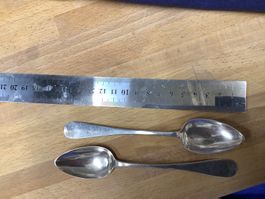 2 Cuillères à dessert 15 cm en argent 800