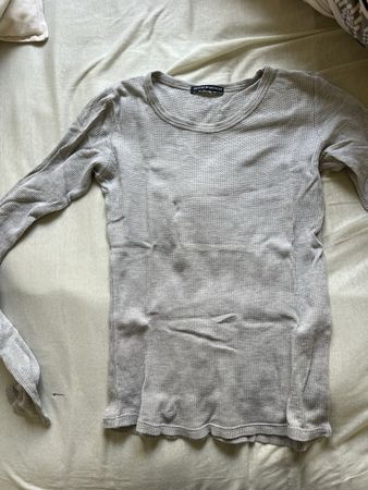 Langarmshirt Brandy Melville Waffelstruktur grau Grösse S