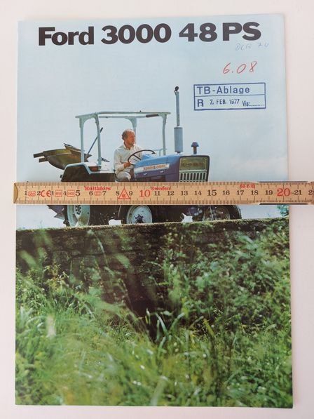 Ford Documenti: Prospekt Traktor Ford 3000 tracteur Ford 48 PS – Usato da Schenkon venduto da Elbarto007