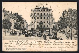 Le Locle, Strassenpartie mit Geschäft u