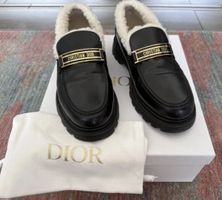 Dior code loafers with fur inside 