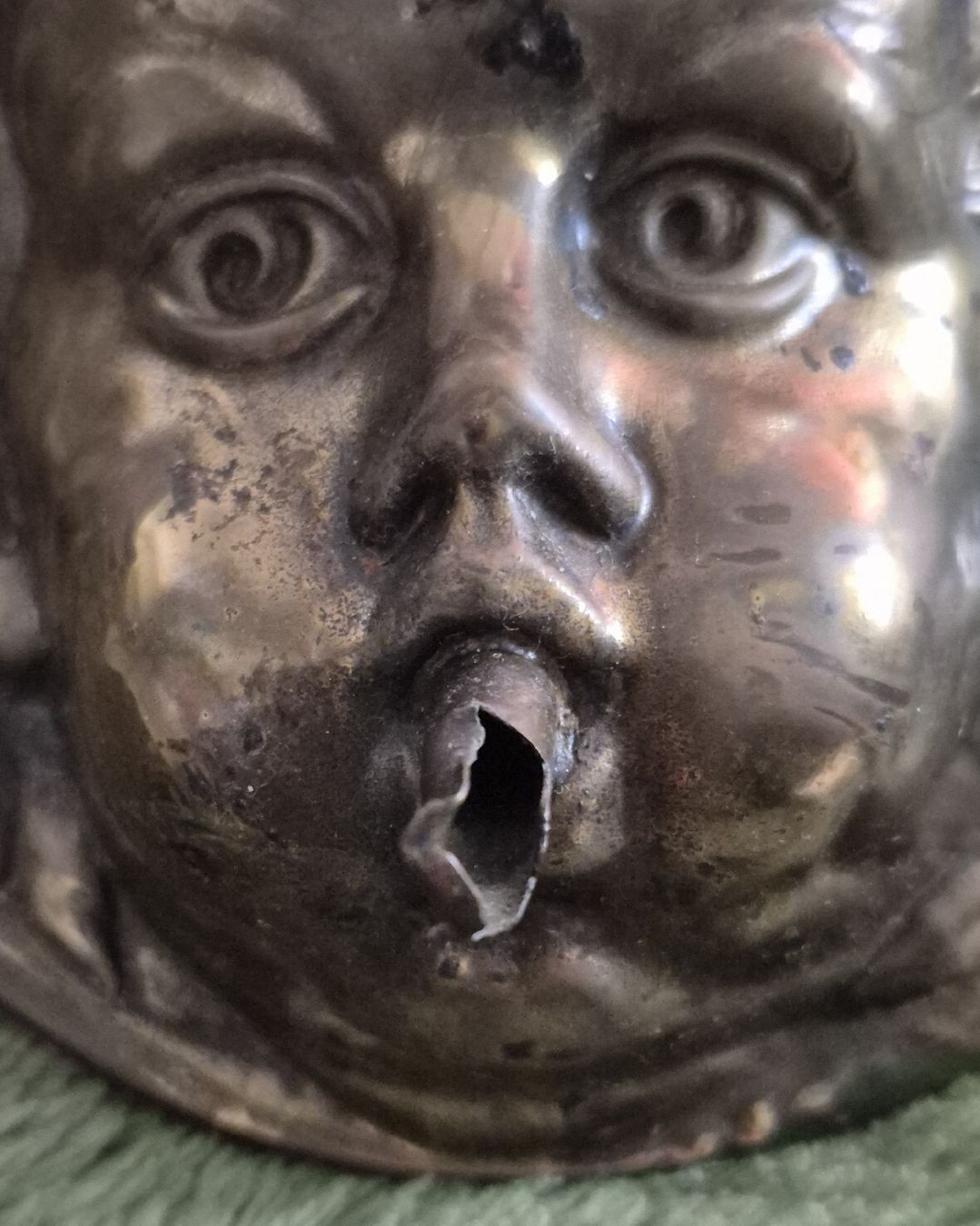 Sculture & Statue: absolute Rarität, Messingengel Kopf mit Einfüllöffnung..... – Usato da Vilters venduto da Fleiflomi 2