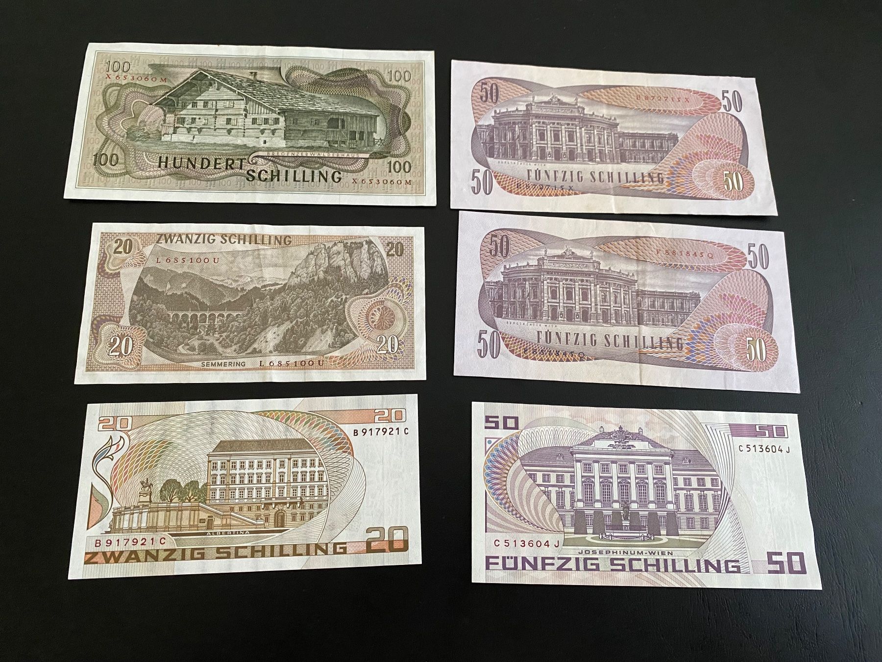 Banknoten: 6 Banknoten Österreich – Gebraucht aus Dällikon von Woldbanknoten 2
