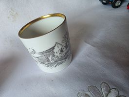 Porzellan Langentahl Expresso Tasse mit goldrand unterteller