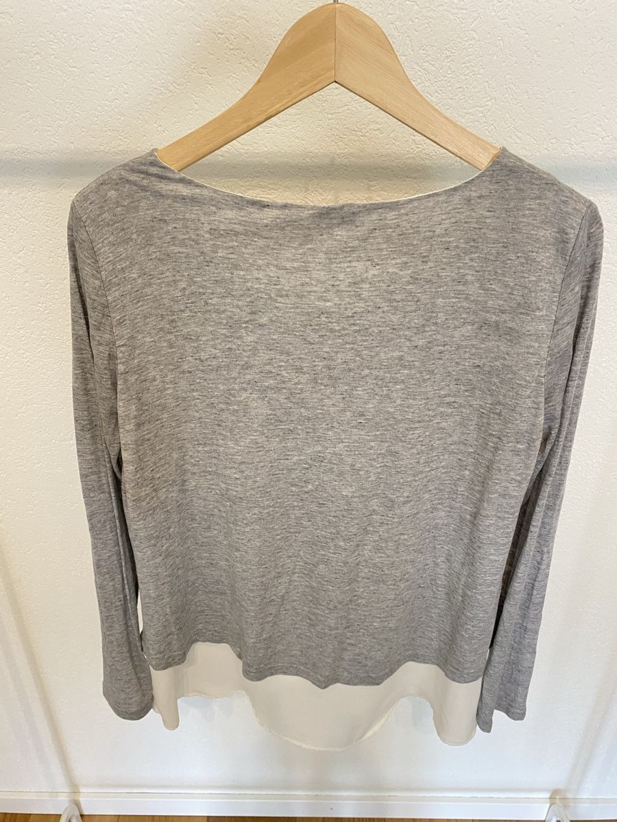 Vero Moda Camicette: Stylische Langarmbluse, grau mit Chiffon, Grösse M – Usato da Wetzikon ZH venduto da purple_44 1