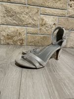 Silberne Braut-Sandaletten Graceland Gr. 38 Absatzschuhe 8cm