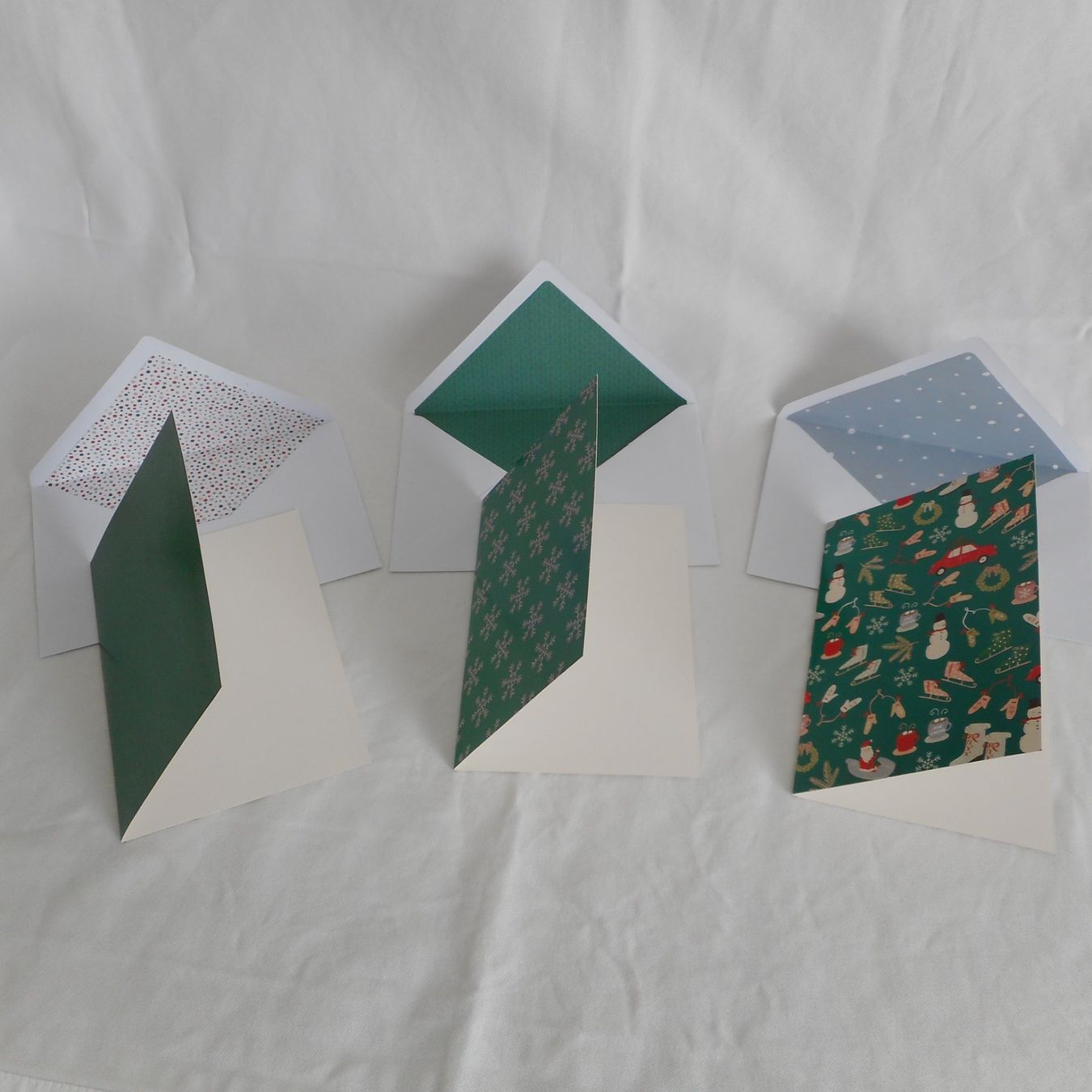Cartoline: 3er Set Weihnachts-Doppelkarten & Couvert – Nuovo (secondo la descrizione) da Niederlenz venduto da Berghem 1