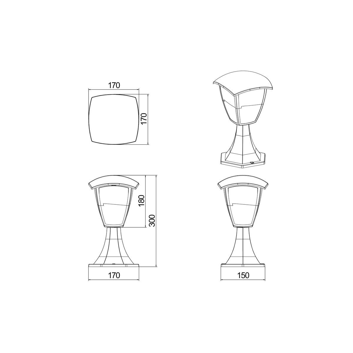 Lampade: Aussen Stehleuchte, IP44, 30 cm Höhe – Nuovo (secondo la descrizione) da Kreuzlingen venduto da Smart-Light 3