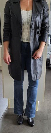 Kurzmantel von Taifun in schwarz Echt Leder