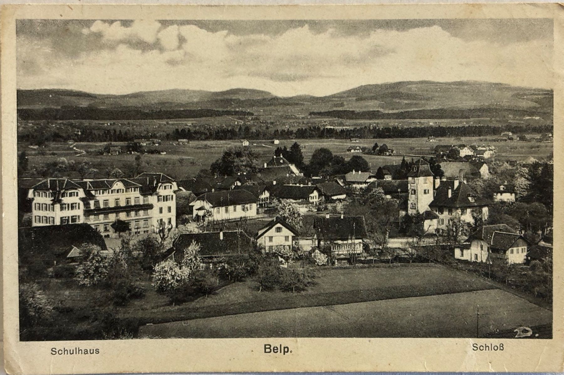 Cartoline postali: Belp, Schulhaus, Schloss – Usato da Frauenfeld venduto da Merk52